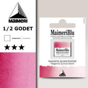 186 - Magenta Quinacridone Colori Acquerello 1/2 Godet Maimeri Blu