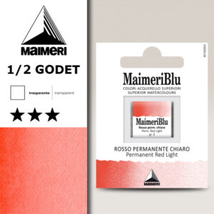 251 - Rosso Permanente Chiaro Colori Acquerello 1/2 Godet Maimeri Blu