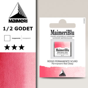 253 - Rosso Permanente Scuro Colori Acquerello 1/2 Godet Maimeri Blu