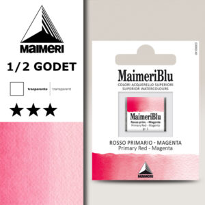 256 - Rosso Primario Magenta Colori Acquerello 1/2 Godet Maimeri Blu