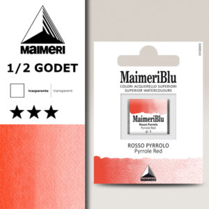 257 - Rosso Pyrrolo Colori Acquerello 1/2 Godet Maimeri Blu