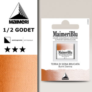 278 - Terra Di Siena Bruciata Colori Acquerello 1/2 Godet Maimeri Blu