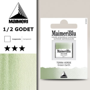 296 - Terra Verde Colori Acquerello 1/2 Godet Maimeri Blu