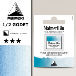 318 - Verde Di Cobalto Bluastro Colori Acquerello 1/2 Godet Maimeri Blu