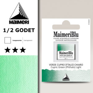 322 - Verde Cupro Chiaro Colori Acquerello 1/2 Godet Maimeri Blu