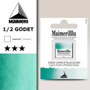 324 - Verde Cupro Scuro Colori Acquerello 1/2 Godet Maimeri Blu