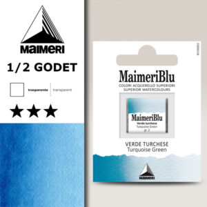 350 - Verde Turchese Colori Acquerello 1/2 Godet Maimeri Blu