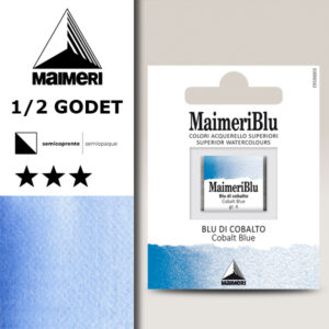 372 - Blu Di Cobalto Colori Acquerello 1/2 Godet Maimeri Blu