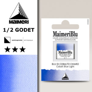 373 - Blu Di Cobalto Chiaro Colori Acquerello 1/2 Godet Maimeri Blu