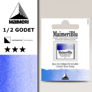 374 - Blu Di Cobalto Scuro Colori Acquerello 1/2 Godet Maimeri Blu