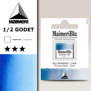 400 - Blu Primario Cyan Colori Acquerello 1/2 Godet Maimeri Blu