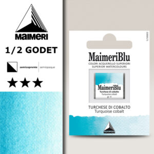 412 - Turchese Di Cobalto Colori Acquerello 1/2 Godet Maimeri Blu