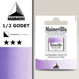 440 - Oltremare Violetto Colori Acquerello 1/2 Godet Maimeri Blu