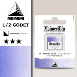 441 - Oltremare Violetto Bluastr Colori Acquerello 1/2 Godet Maimeri Blu