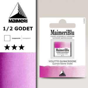 466 - Violetto Quinacrdone Colori Acquerello 1/2 Godet Maimeri Blu