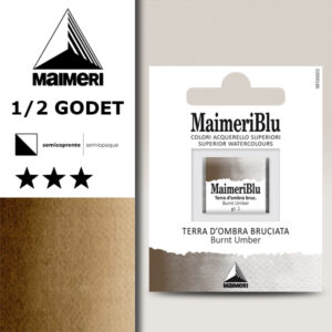 492 - Terra D'Ombra Bruciata Colori Acquerello 1/2 Godet Maimeri Blu
