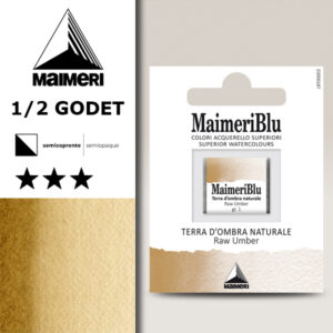 493 - Terra D'Ombra Naturale Colori Acquerello 1/2 Godet Maimeri Blu