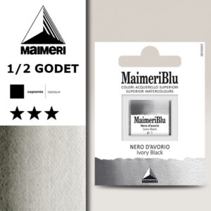 535 - Nero D'Avorio Colori Acquerello 1/2 Godet Maimeri Blu