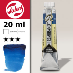 576 - Blu Verdastro Ftalo Acquerello 20 ML Rembrandt Aquarel Talens
