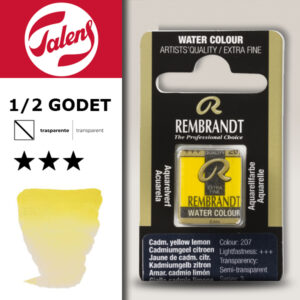 207 - Giallo Cadmio Limone Acquerello 1/2 Godet Rembrandt Aquarel Talens