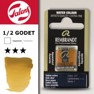 227 - Ocra Gialla Acquerello 1/2 Godet Rembrandt Aquarel Talens