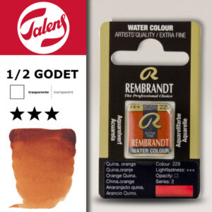229 - Arancio Quinacridone Acquerello 1/2 Godet Rembrandt Aquarel Talens