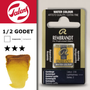 238 - Gomma Gutta Acquerello 1/2 Godet Rembrandt Aquarel Talens