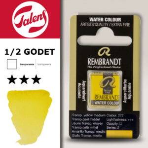 272 - Giallo Trasparente Medio Acquerello 1/2 Godet Rembrandt Aquarel Talens
