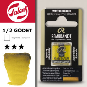 296 - Giallo Verde Azo Acquerello 1/2 Godet Rembrandt Aquarel Talens