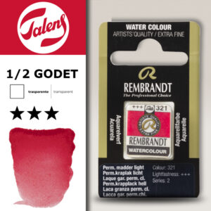 321 - Lacca Garanza Permanente Chiaro Acquerello 1/2 Godet Rembrandt Aquarel Talens