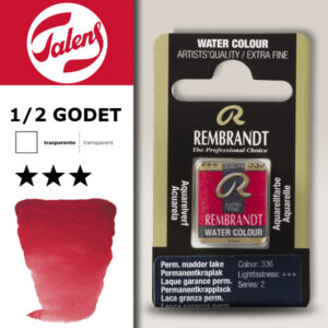 336 - Lacca Garanza Permanente Acquerello 1/2 Godet Rembrandt Aquarel Talens