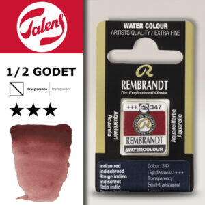 347 - Rosso Indiano Acquerello 1/2 Godet Rembrandt Aquarel Talens