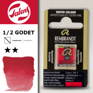355 - Rosso Naphtolo Bluastro Acquerello 1/2 Godet Rembrandt Aquarel Talens