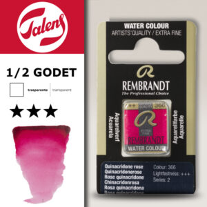 366 - Rosa Quinacridone Acquerello 1/2 Godet Rembrandt Aquarel Talens