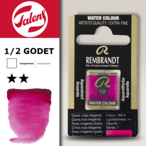 368 - Magenta Quinacridone Acquerello 1/2 Godet Rembrandt Aquarel Talens