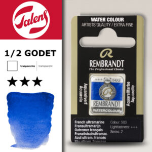 503 - Blu Francia Ultramarino Acquerello 1/2 Godet Rembrandt Aquarel Talens