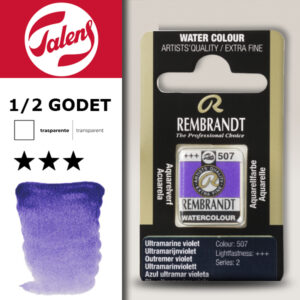 507 - Blu Oltremare Viol. Acquerello 1/2 Godet Rembrandt Aquarel Talens