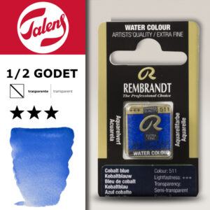 511 - Blu Cobalto Acquerello 1/2 Godet Rembrandt Aquarel Talens