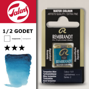 522 - Blu Turchese Acquerello 1/2 Godet Rembrandt Aquarel Talens