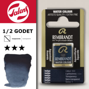 533 - Indaco Acquerello 1/2 Godet Rembrandt Aquarel Talens