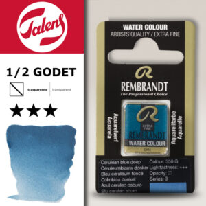 550 - Blu Ceruleo Scuro Acquerello 1/2 Godet Rembrandt Aquarel Talens