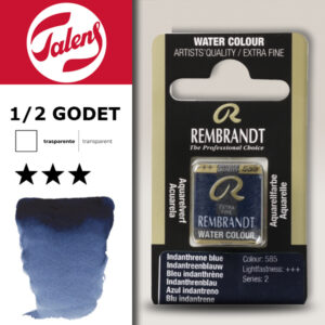 585 - Blu Indantrene  Acquerello 1/2 Godet Rembrandt Aquarel Talens