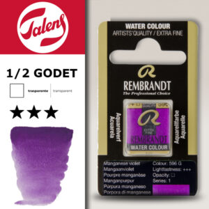 596 - Viola Manganese Acquerello 1/2 Godet Rembrandt Aquarel Talens