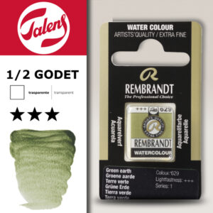 629 - Terra Verde Acquerello 1/2 Godet Rembrandt Aquarel Talens