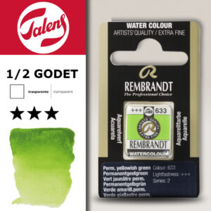 633 - Verde Giallastro Permanente Acquerello 1/2 Godet Rembrandt Aquarel Talens