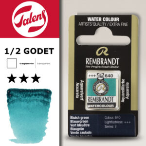 640 - Verde Bluastro Acquerello 1/2 Godet Rembrandt Aquarel Talens