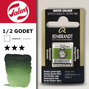 644 - Verde Hooker Chiaro Acquerello 1/2 Godet Rembrandt Aquarel Talens