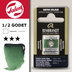 645 - Verde Hooker Scuro Acquerello 1/2 Godet Rembrandt Aquarel Talens