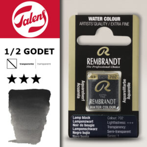 702 - Nero Fumo Acquerello 1/2 Godet Rembrandt Aquarel Talens
