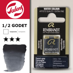 708 - Grigio Payne Acquerello 1/2 Godet Rembrandt Aquarel Talens